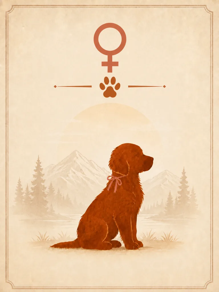 Female puppy reservation graphic for Redline Goldens